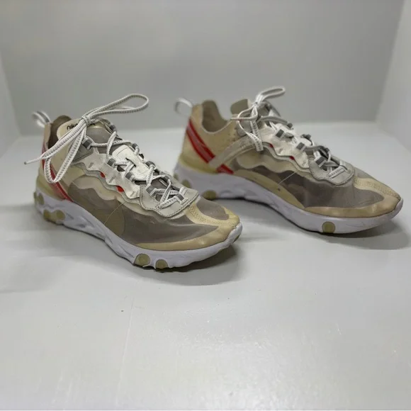 Nike React Element 87 Sail Light Bone Men Size 6.5 Women’s 8 - Picture 2 of 9